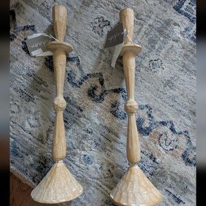 NWT Hand Cast Aluminum Candle Holders